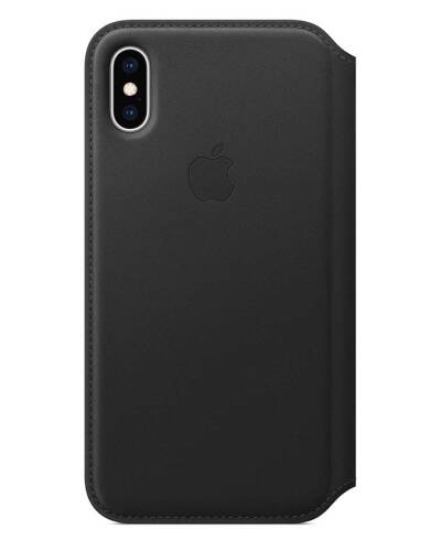 Etui do iPhone Xs Apple Leather Folio - czarne - zdjęcie 2