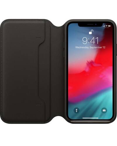 Etui do iPhone Xs Apple Leather Folio - czarne - zdjęcie 3