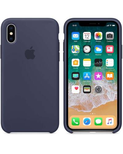 Apple Silicone Case - Silikonowe etui iPhone X (Nocny błękit) - zdjęcie 3