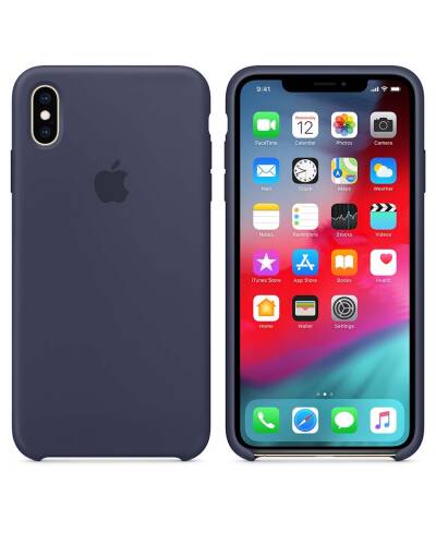 Etui do iPhone Xs Max Apple Silicone - nocny błekit - zdjęcie 2