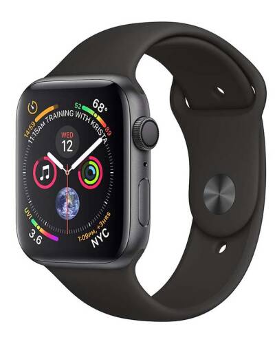 Apple Watch S4 40mm Gwiezdna Szarość z paskiem w kolorze czarnym - zdjęcie 1