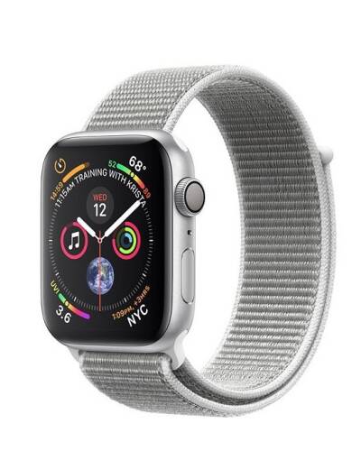 Apple Watch S4 44mm Srebrny z opaską w kolorze porcelanowym  - zdjęcie 1