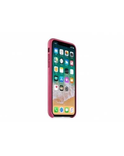 Etui do iPhone X Apple Leather Case - amarantowy  - zdjęcie 3