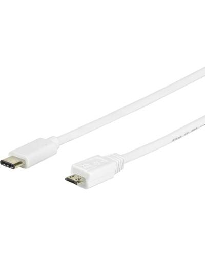 Kabel MicroUSB/USB-C eSTUFF 1m - biały  - zdjęcie 2