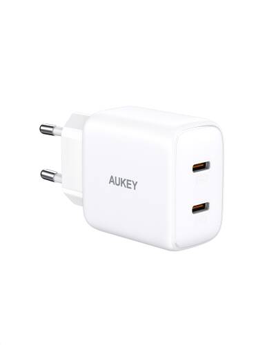 Ładowarka sieciowa Aukey PA-R1S 20W 2xUSB-C PD  - zdjęcie 1