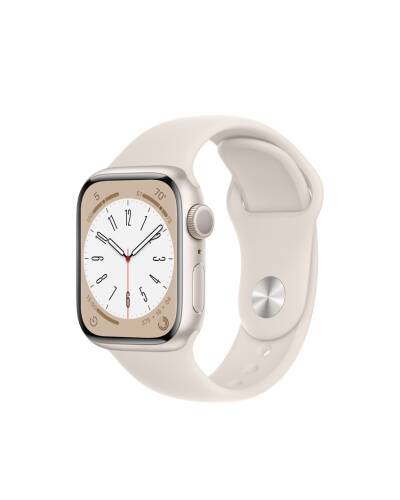 Apple Watch Series 8 41mm aluminium w kolorze księżycowej poświaty z paskiem sportowym w kolorze księżycowej poświaty - zdjęcie 1