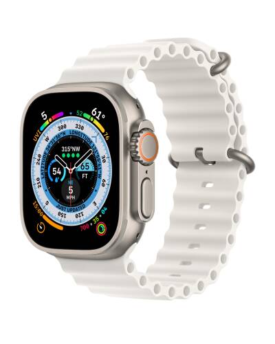 Apple Watch Ultra 49mm + Cellular tytan z paskiem Ocean w kolorze białym  - zdjęcie 1