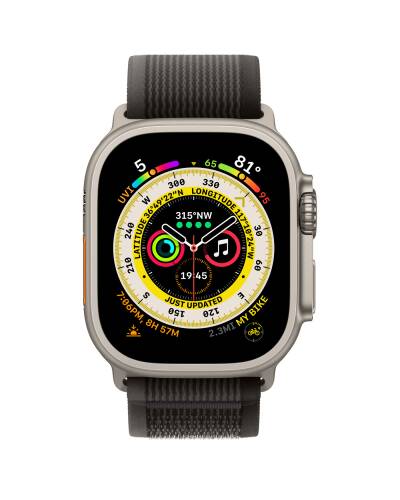 Apple Watch Ultra 49mm + Cellular tytan z opaską Trail w kolorze czarnym/szarym - S/M  - zdjęcie 2