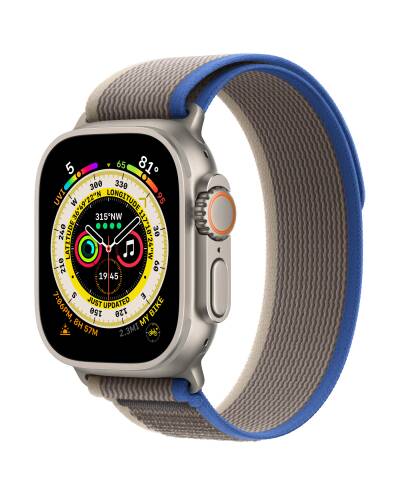 Apple Watch Ultra 49mm + Cellular tytan z opaską Trail w kolorze niebieskim/szarym - M/L - zdjęcie 1
