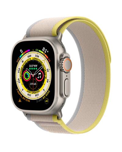 Apple Watch Ultra 49mm + Cellular tytan z opaską Trail w kolorze żółtym/beżowym - S/M  - zdjęcie 1