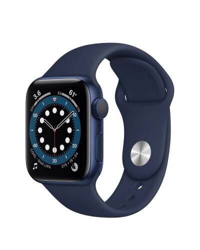 Apple Watch S6 40mm Niebieski z paskiem w kolorze głębokiego granatu - zdjęcie 1