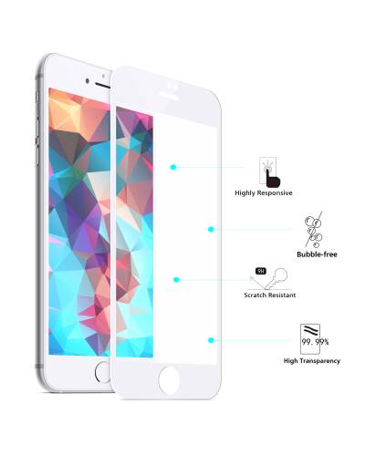 Szkło hartowane do iPhone 7/8 Zizo Full Edge to Edge - białe - zdjęcie 1
