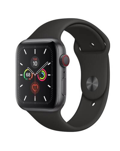 Apple Watch S5 40mm GPS + Cellular Gwiezdna szarość z paskiem w kolorze czarnym - zdjęcie 1