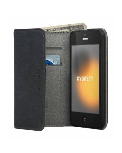 Etui do iPhone 5/5s/SE Cygnett Flip Wallet - czarne - zdjęcie 1