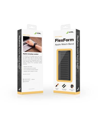 Pasek do Apple Watch 42-45MM JCPAL FlexForm - Czarny/Bordowy - zdjęcie 3
