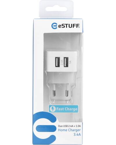 eSTUFF Ladowarka domowa 2 USB EU  - zdjęcie 2