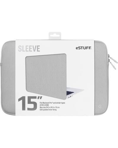 Etui do MacBook Pro 15 eSTUFF Sleeve - szare - zdjęcie 1