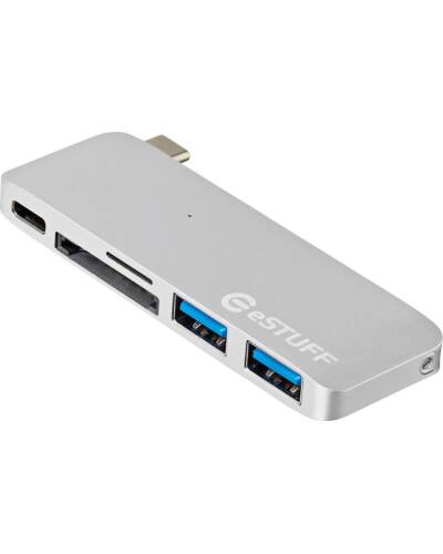 Przejściówka eSTUFF USB - C HUB Srebrna - zdjęcie 1