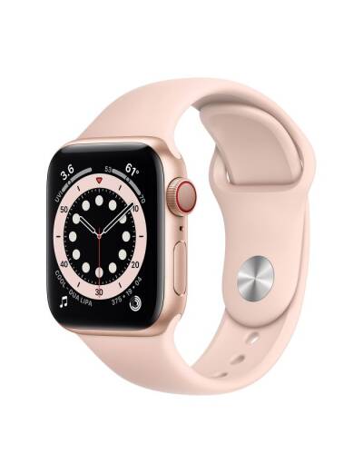 Apple Watch S6 44mm GPS + Cellular Złoty z paskiem w kolorze piaskowego różu - zdjęcie 1