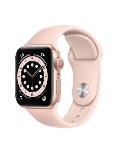 Apple Watch S6 44mm Złoty z paskiem w kolorze piaskowego różu - zdjęcie 1