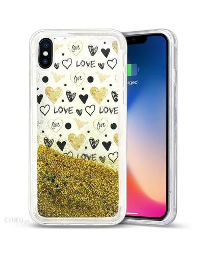 Etui do iPhone X/Xs Zizo Liquid Glitter Star Case - złote - zdjęcie 1