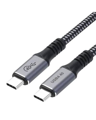 Kabel eSTUFF USB4 C - C 40Gbps 1.2m - Szary - zdjęcie 2