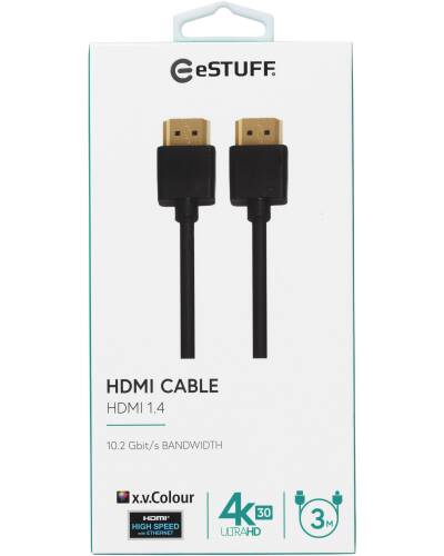 Kabel eSTUFF HDMI 1.4 Cable 3m - czarny - zdjęcie 1