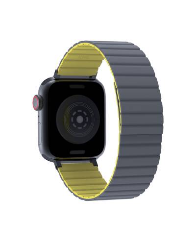 Pasek do Apple Watch 42/44/45/49 mm JCPAL FlexForm Szary/Żółty L - zdjęcie 2