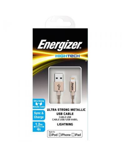 Kabel do iPhone/iPad Energizer Lightning to USB stalowy - złoty - zdjęcie 1