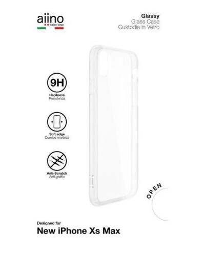 Etui do iPhone Xs Max Aiino Premium ze szklanym tyłem  przezroczyste  - zdjęcie 1