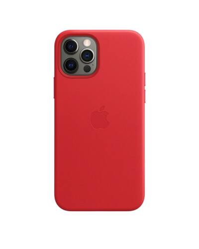 Etui do iPhone 12/12 Pro Apple Leather Case z MagSafe - czerwone  - zdjęcie 2