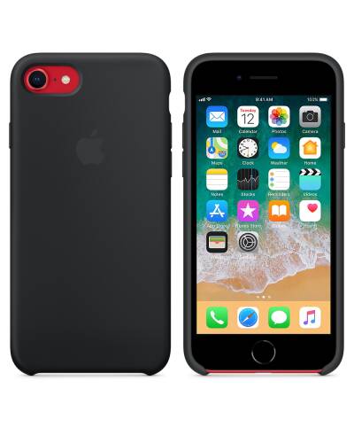 Etui do iPhone 7/8/SE 2020 Apple Silicone - czarne - zdjęcie 2