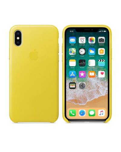 Etui do iPhone X/Xs Apple Leather Case - Spring Yellow - zdjęcie 3