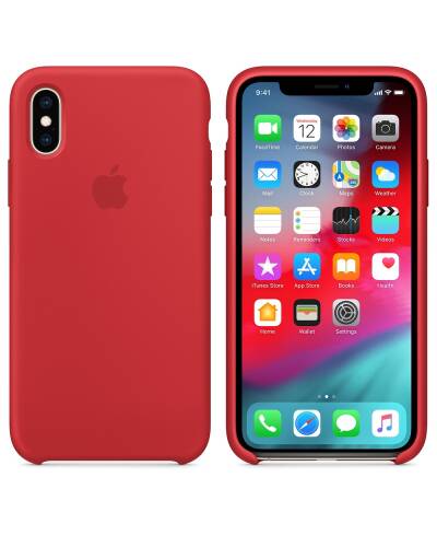 Etui do iPhone X/Xs Apple Silicone Case - czerwone - zdjęcie 2