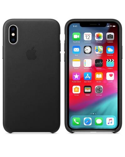 Etui do iPhone X/Xs Apple Leather Case - czarne - zdjęcie 2