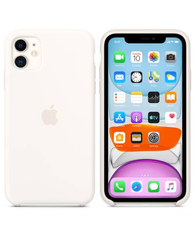 Etui do iPhone 11 Apple Silicone Case - Białe - zdjęcie 3