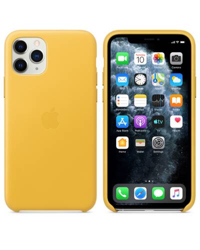 Etui do iPhone 11 Pro Max Apple Leather Case - soczysta cytryna - zdjęcie 3