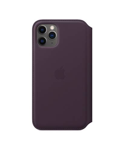 Skórzane etui folio do iPhone 11 Pro Max Apple - śliwkowe - zdjęcie 1