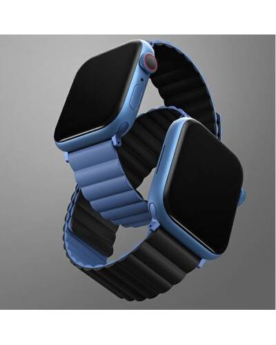 Pasek do Apple Watch 42/44/45mm Uniq Revix dwukolorowy czarno - niebieski - zdjęcie 1