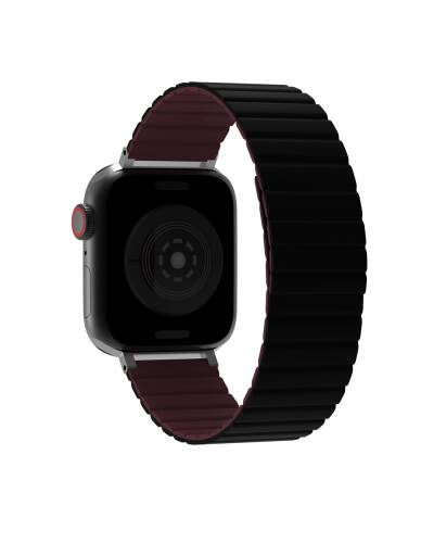 Pasek do Apple Watch 42-45MM JCPAL FlexForm - Czarny/Bordowy - zdjęcie 2