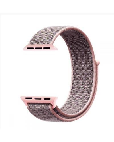 Pasek sportowy do Apple Watch 38/40mm z plecionego nylonu w kolorze różowym - zdjęcie 3
