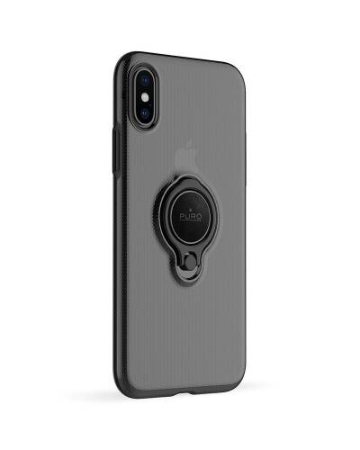 Etui do iPhone X/XS Puro Magnet Ring Cover - czarne - zdjęcie 1