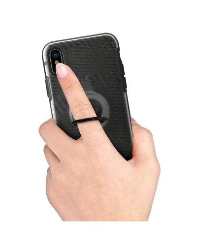 Etui do iPhone X/XS Puro Magnet Ring Cover - czarne - zdjęcie 5