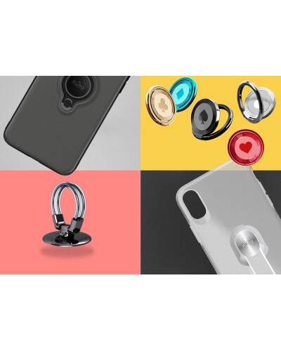 Etui do iPhone X/XS Puro Magnet Ring Cover - czarne - zdjęcie 6