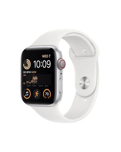 Apple Watch SE 2 + Cellular 40mm aluminium w kolorze srebrnym z paskiem sportowym w kolorze białym - zdjęcie 1