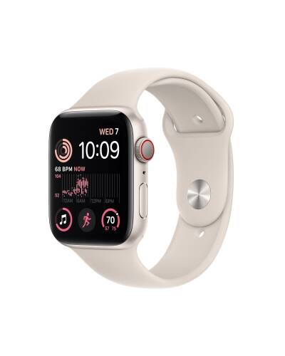 Apple Watch SE 2 + Cellular 40mm aluminium w kolorze księżycowej poświaty z paskiem sportowym w kolorze księżycowej poświaty - zdjęcie 1