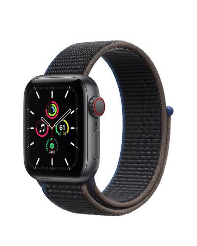 Apple Watch SE 40mm GPS + Cellular Gwiezdna Szarość z opaską w kolorze węgla drzewnego - zdjęcie 1
