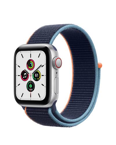 Apple Watch SE 40mm GPS + Cellular Srebrny z opaską w kolorze głębokiego granatu - zdjęcie 1