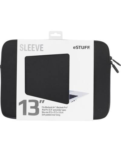 Etui do MacBook Pro 13 eSTUFF Sleeve Fits - czarne  - zdjęcie 1
