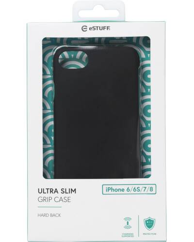 Etui do iPhone 6s/7/8/SE 2020 eStuff Ultra Slim Grip - czarne  - zdjęcie 1